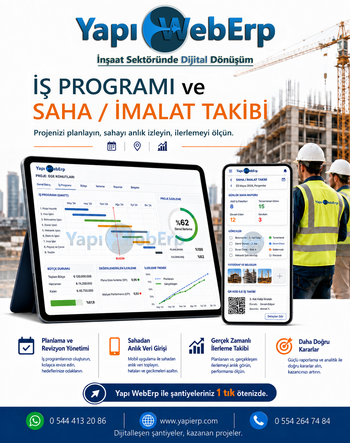 Yapı WebErp saha ve imalat yönetimi